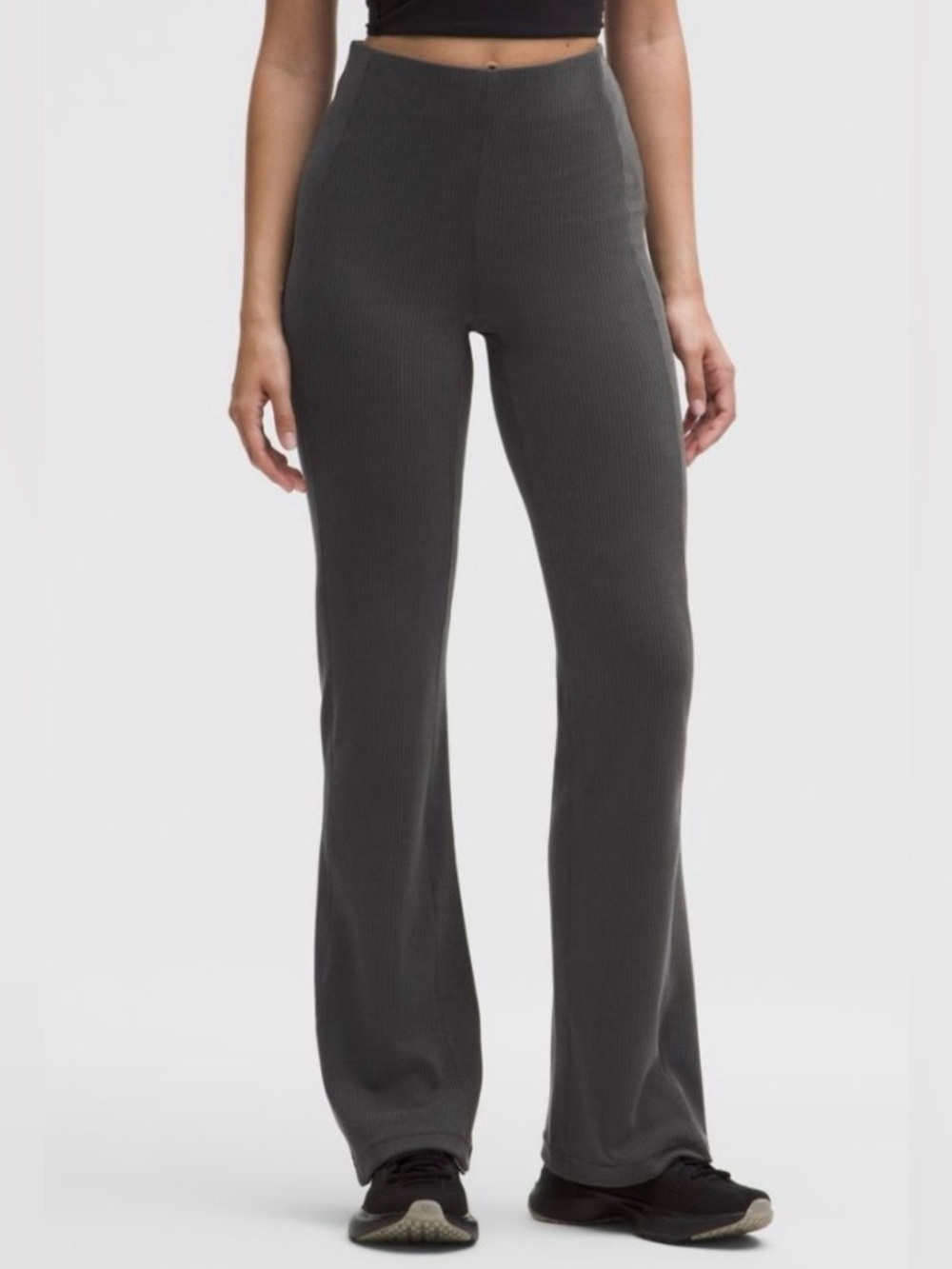 🍋Women’s Lululemon Brushed Softstreme Ribbed Zip Flared Pant Size 10 W5EUBS🍋